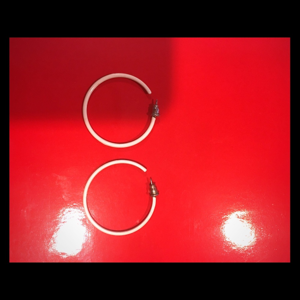 White loop earrings